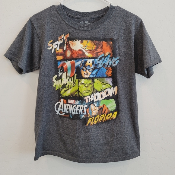 💕 Marvel Avengers Gray Graphic Tee Size XL 14-16 - Picture 4 of 8